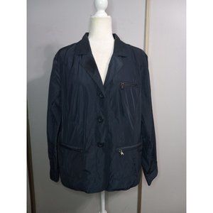 Chico's 3 Blue Button Down Casual Outdoor Blazer Pocket Lined Jacket